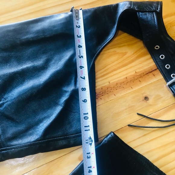 JUST US Women’s  Black Leather Riding Pants Chaps 2XL And Hat M/L - Picture 6 of 16